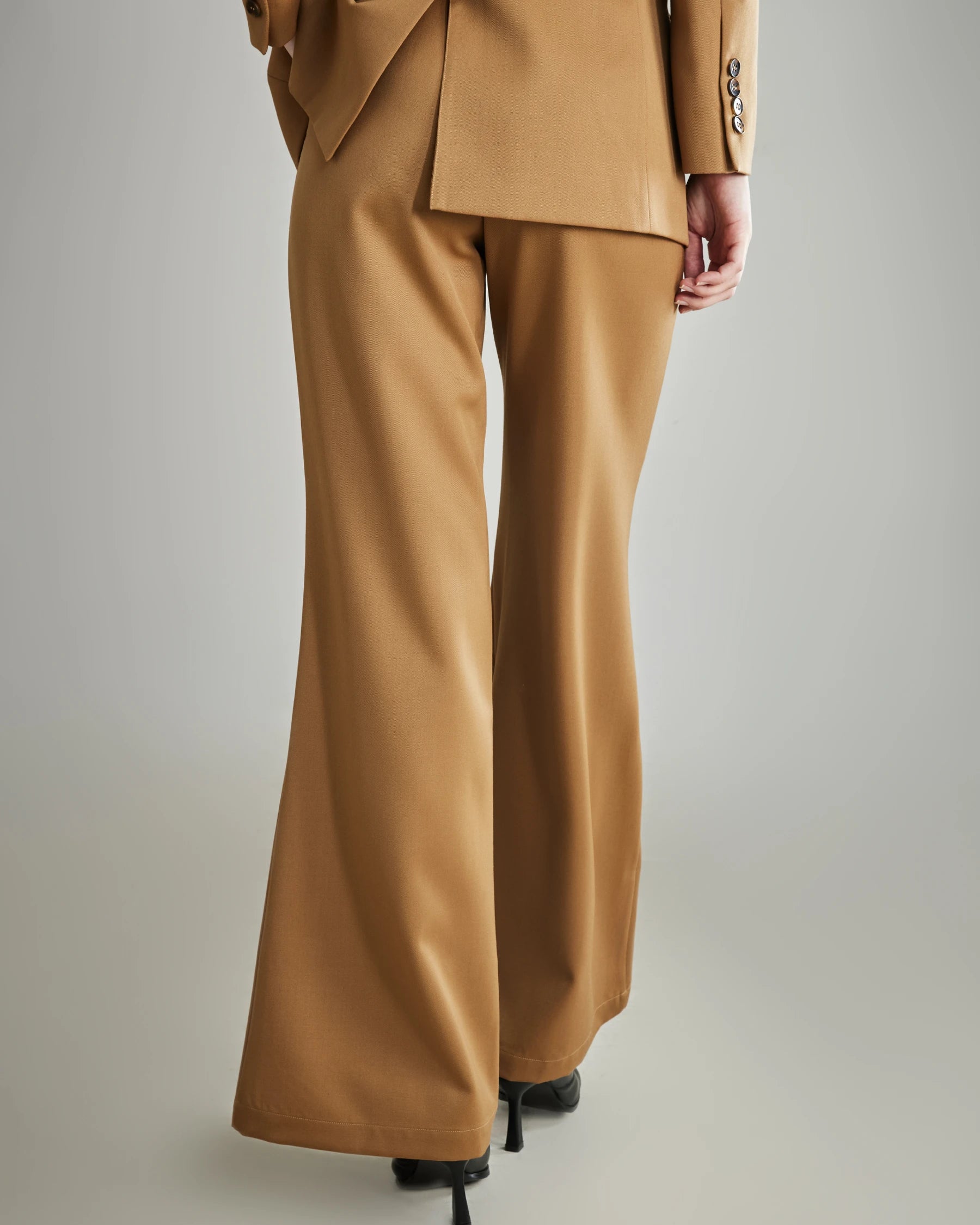 Wool Flared Suit Trousers for Women