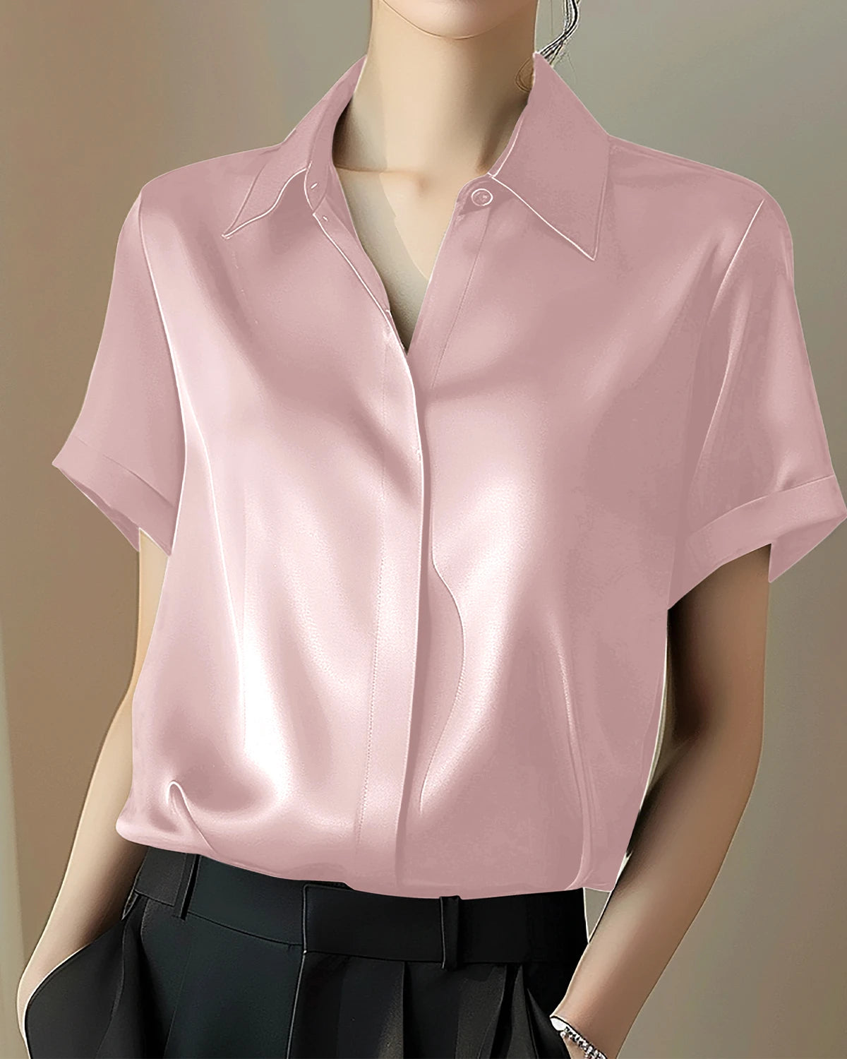 Classic Concealed Silk Shirt