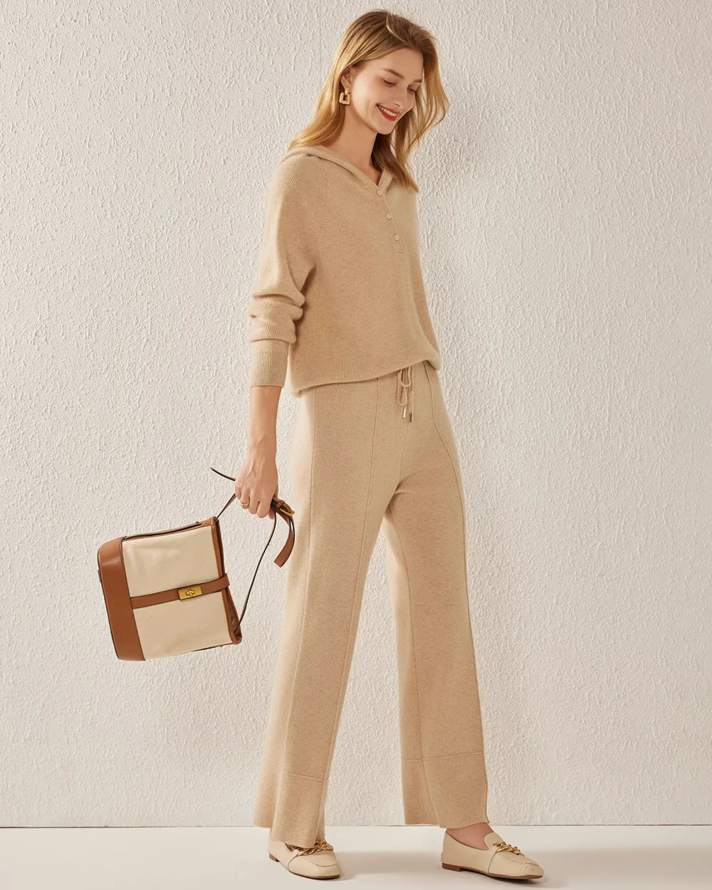 V-Neck Hooded Cashmere Sweater