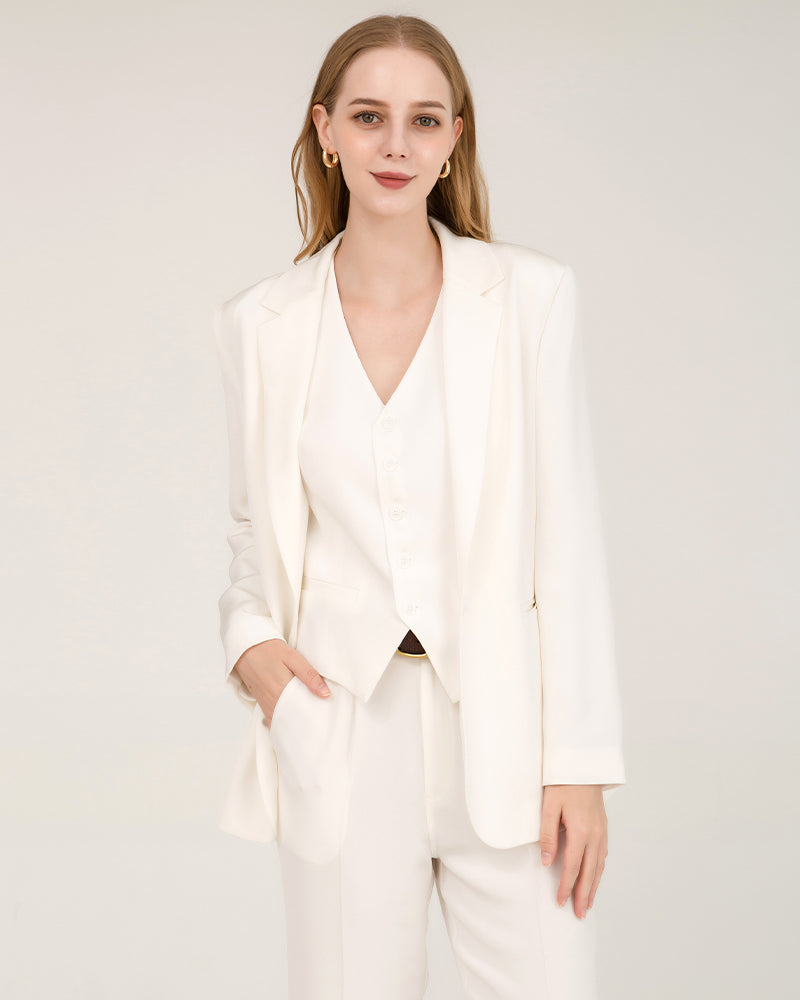 40 Momme Silk Peak Collar Blazer
