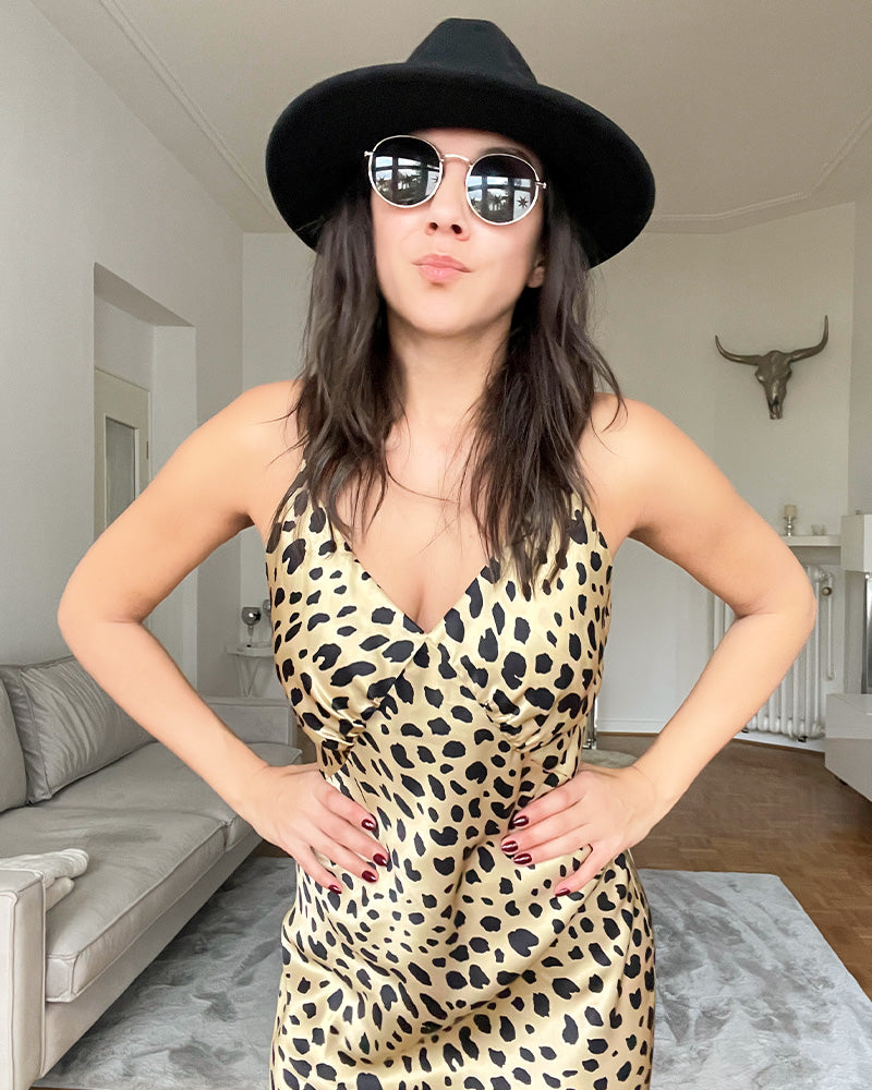 Leopard Print Maxi Silk Dresses
