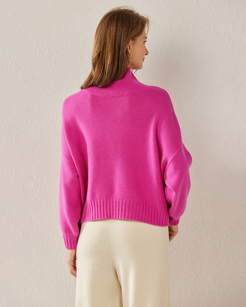 Luxe Oversized Cashmere Turtleneck Sweater