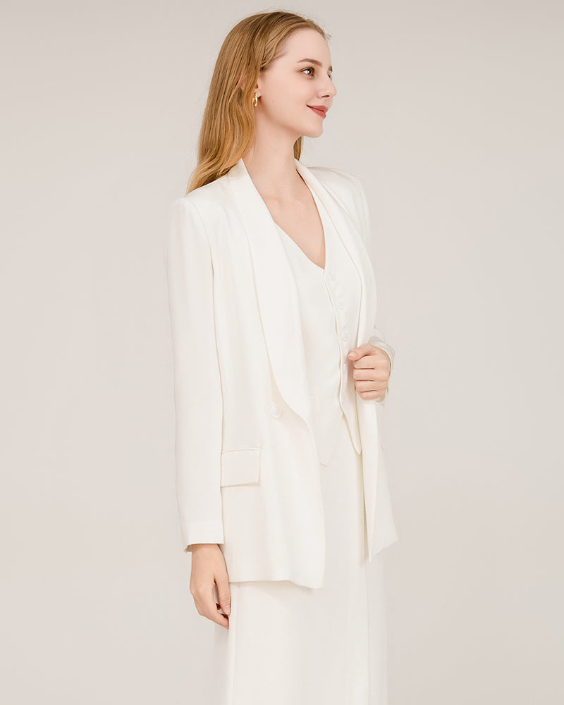 40 Momme Silk Shawl Collar Blazer