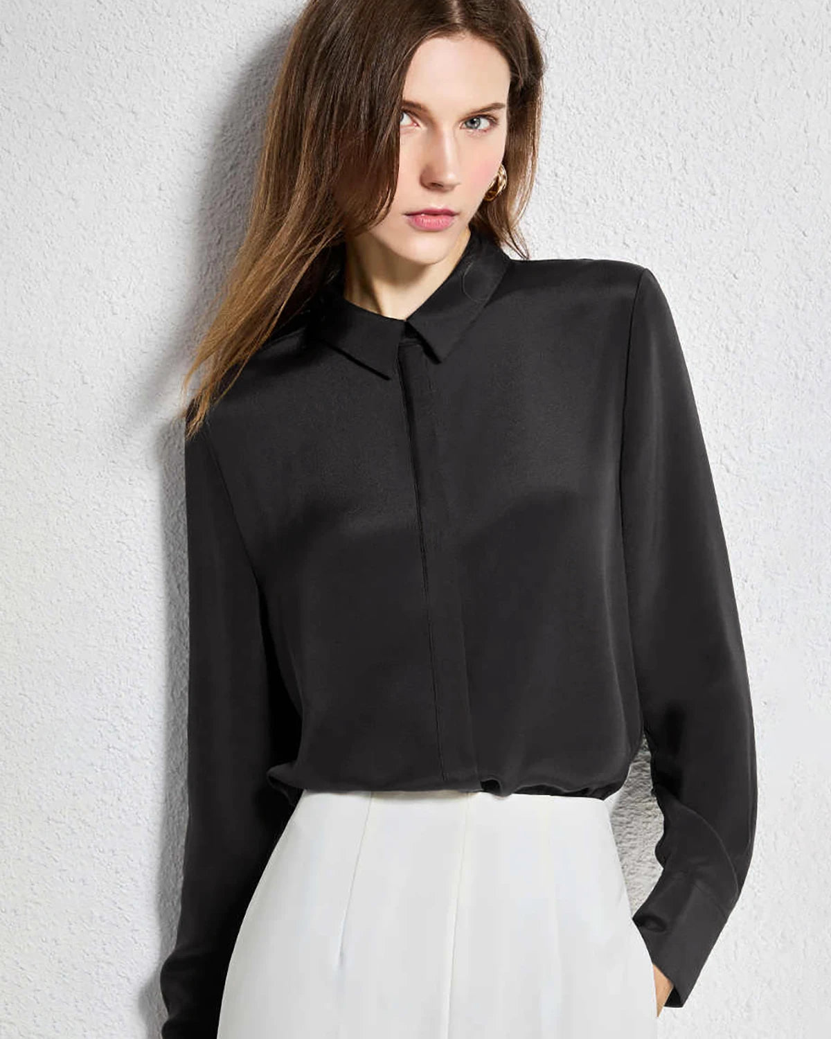 30 Momme Concealed Silk Shirt