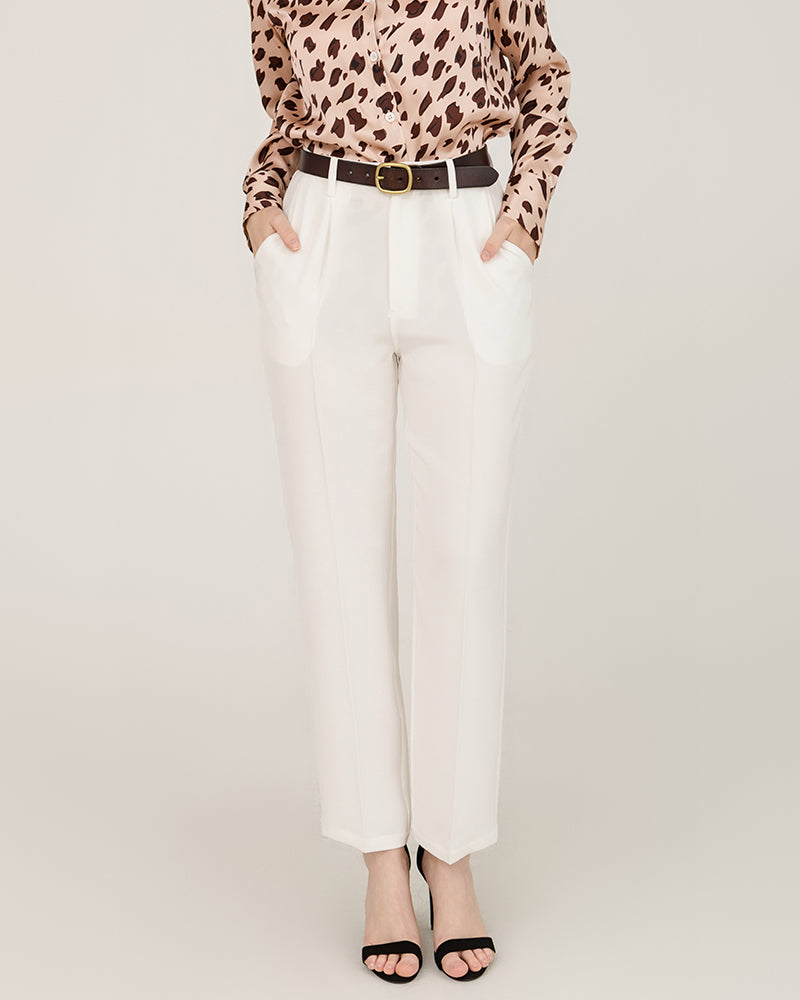 40 Momme Silk Sculpted Straight Pants