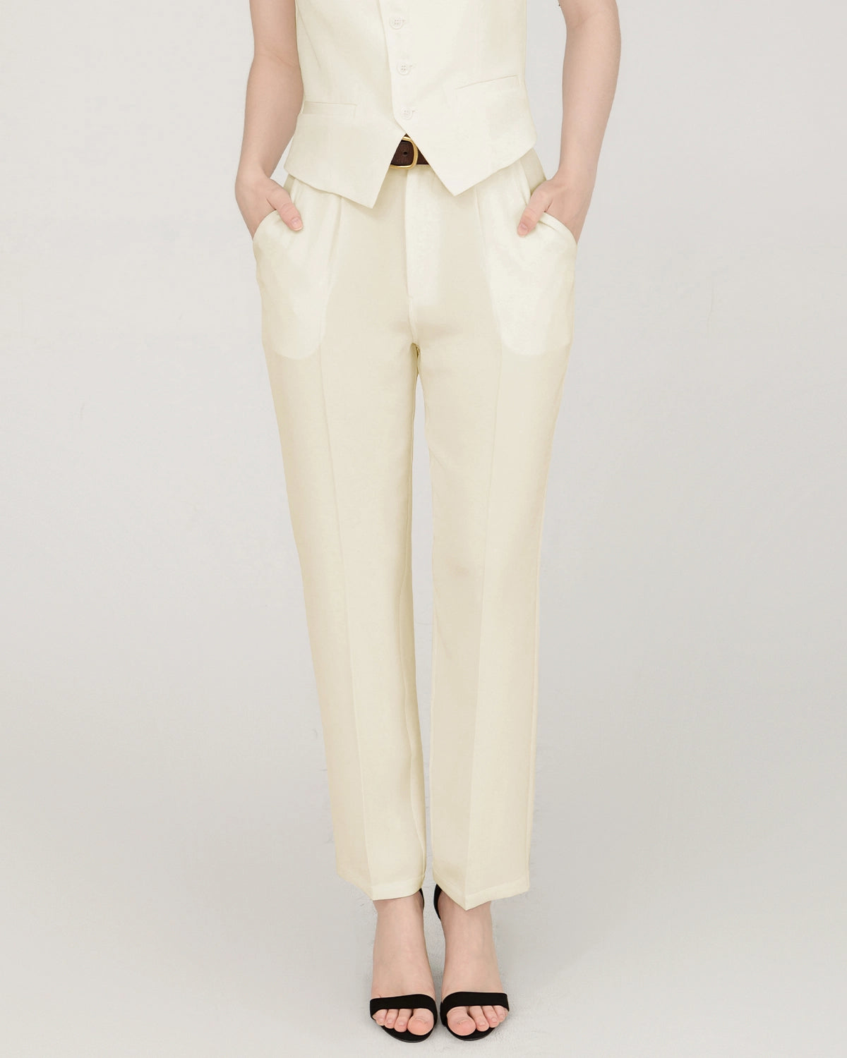40 Momme Silk Sculpted Straight Pants