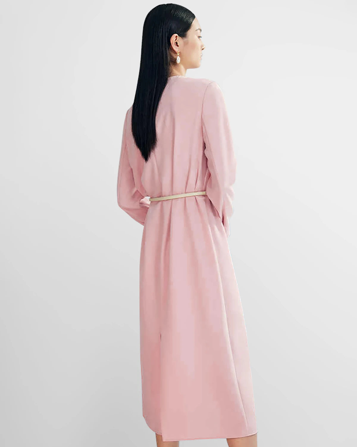 Ladies Basic Silk Dress With Back Slit