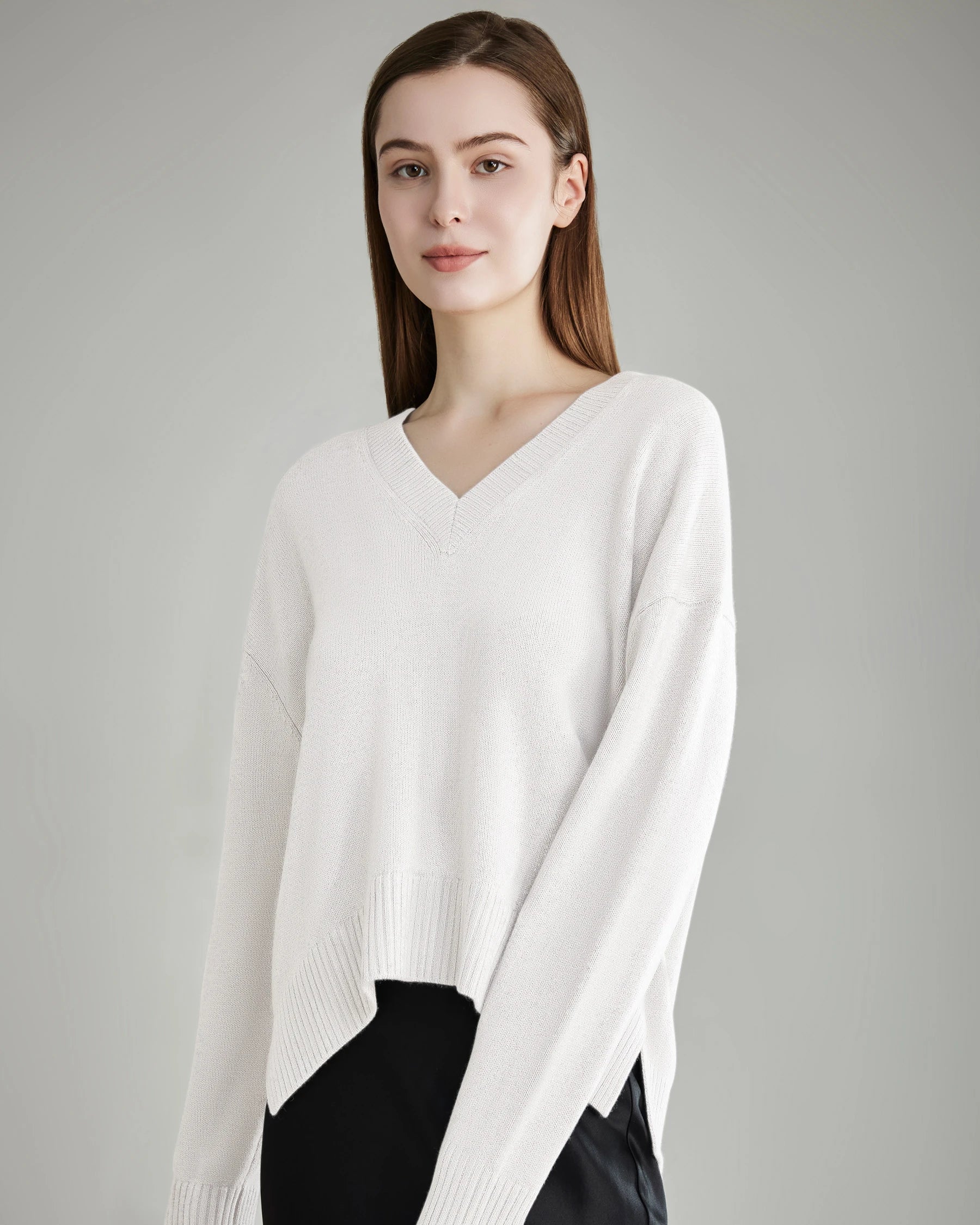 Oversized V-Neck Cashmere Sweater