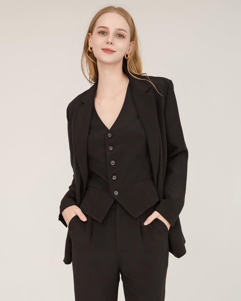 40 Momme Silk Peak Collar Blazer