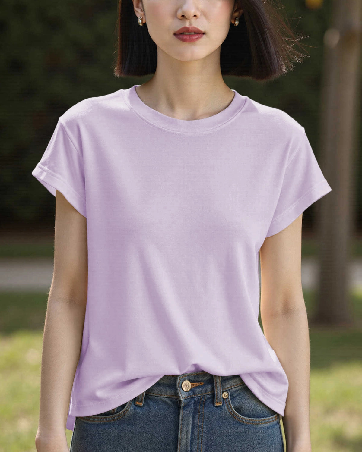 Women's Silk Jersey Crew Neck Tee