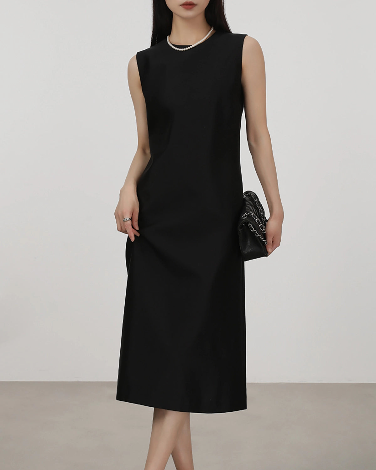 40 Momme Silk Sleeveless Midi Dress